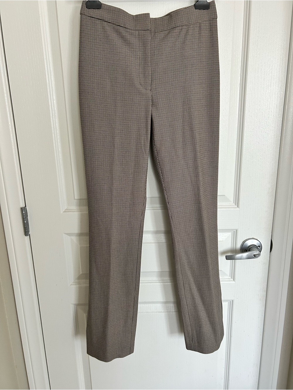 Aritzia Babaton Beige-Brown Houndstooth Tailored Trousers
